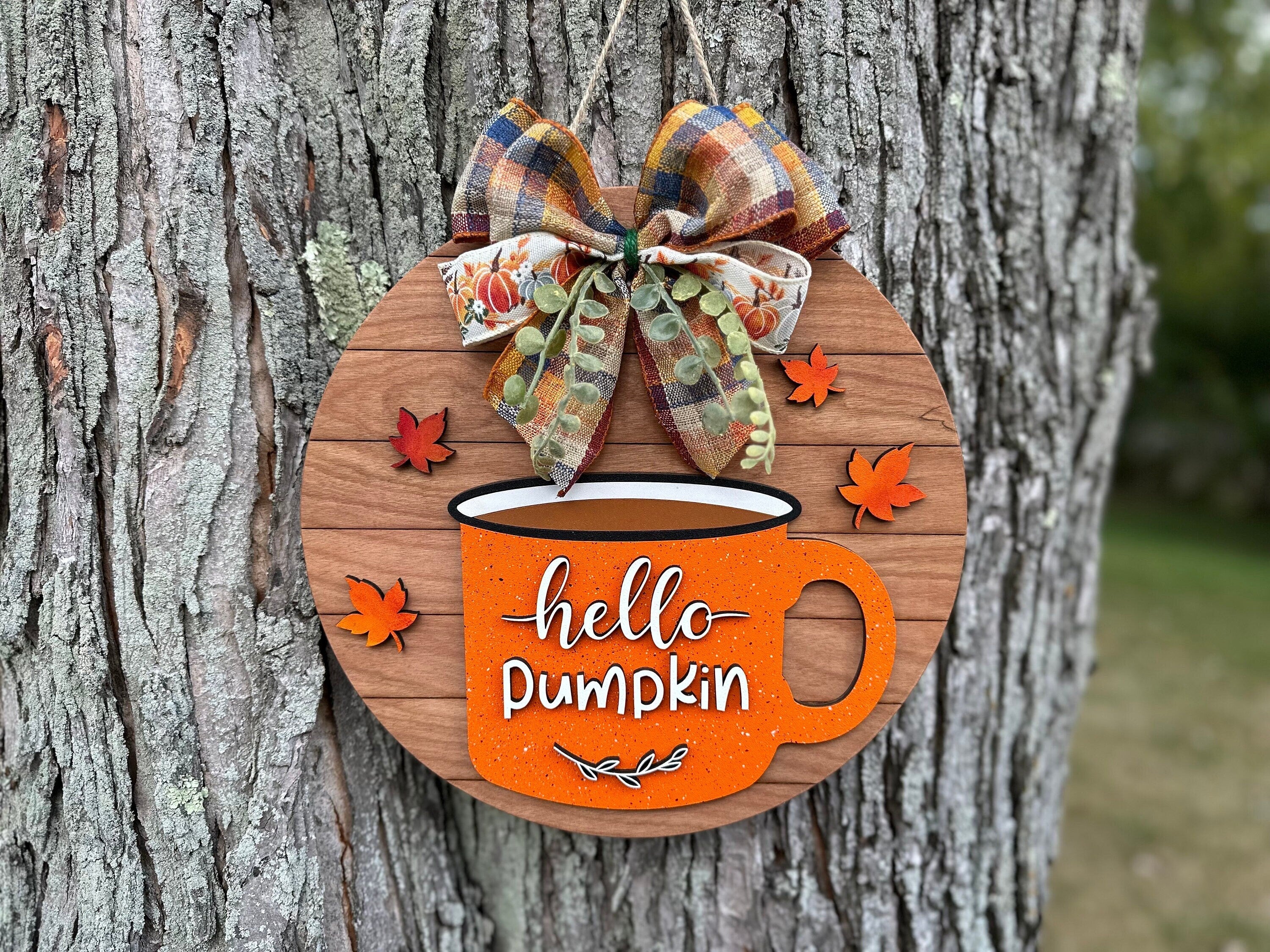Hello Pumpkin Fall Door Sign