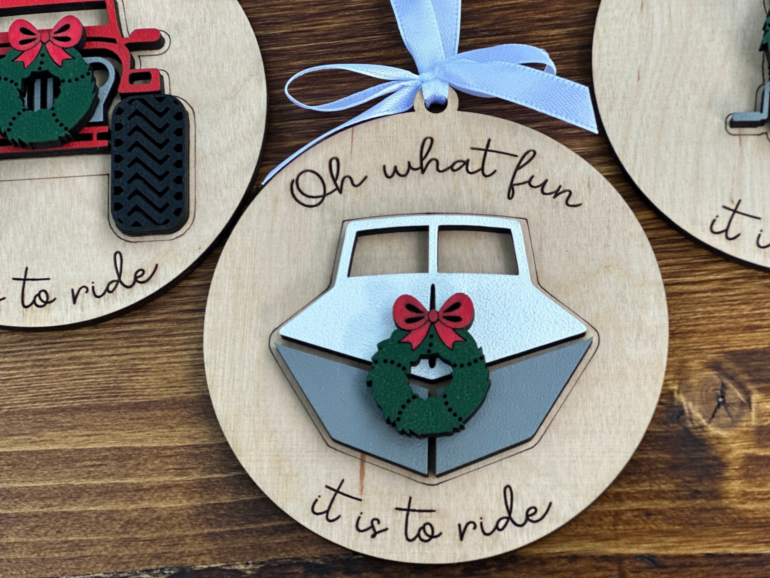 Fun To Ride Christmas Vehicle Ornament