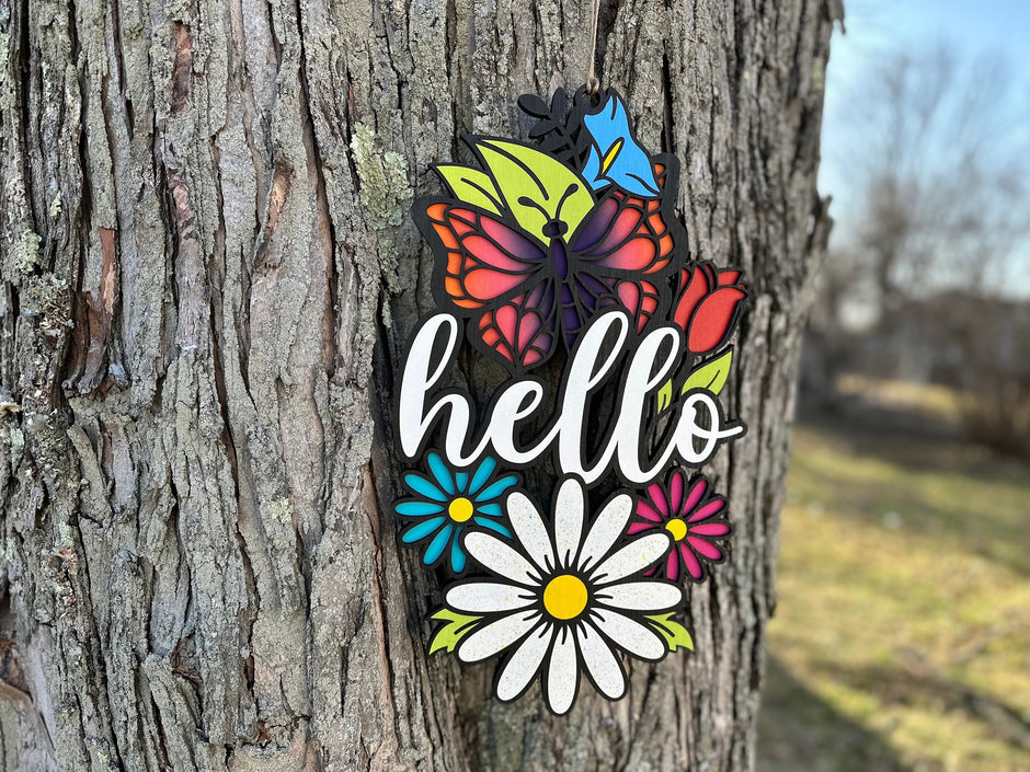 Hello Spring Door Sign