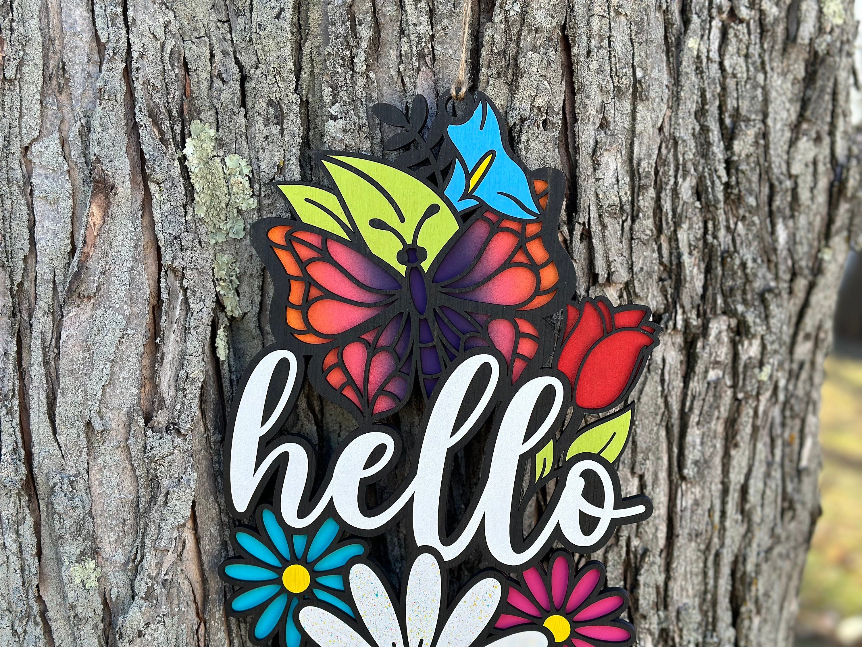 Hello Spring Door Sign