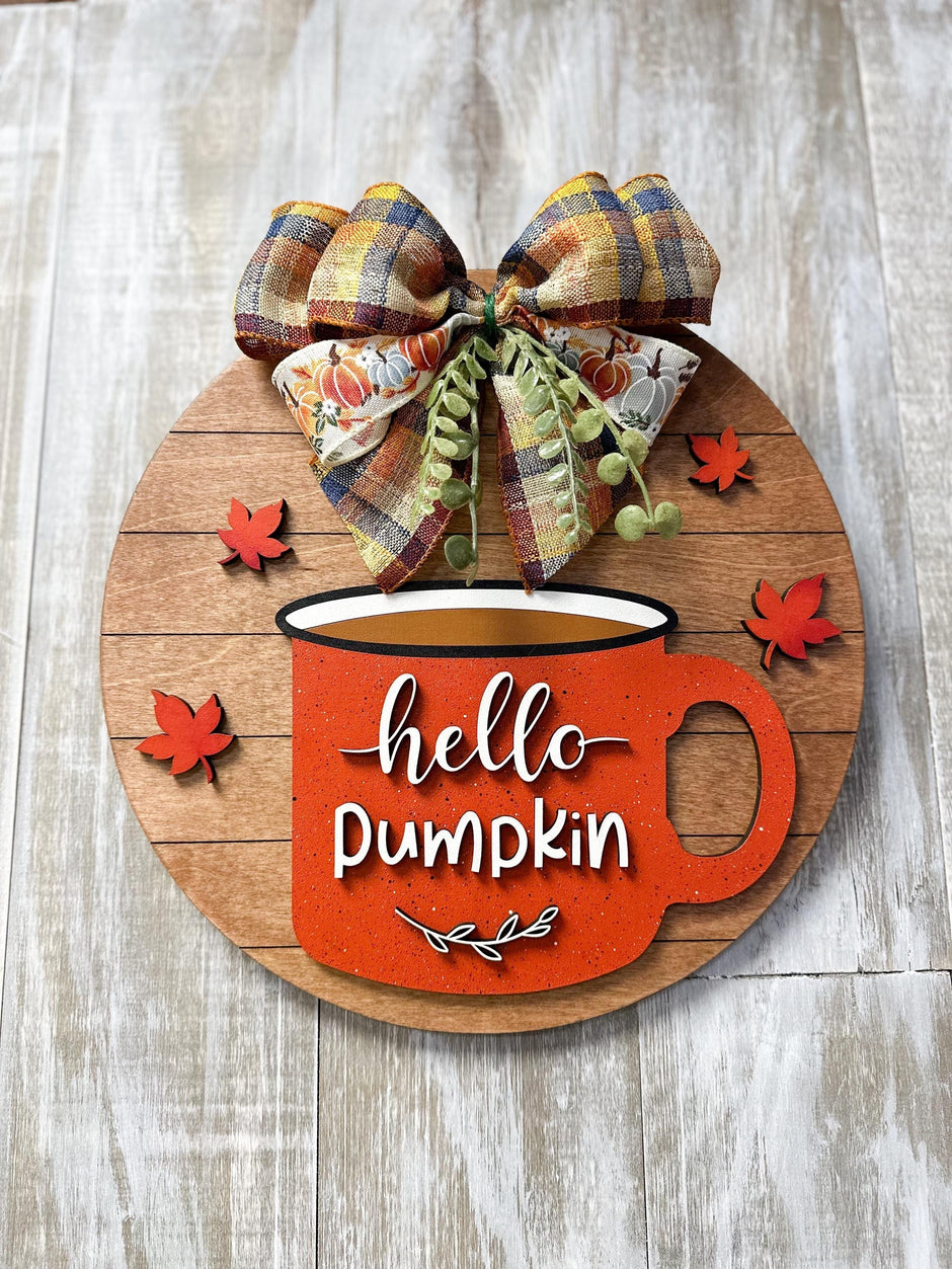 Hello Pumpkin Fall Door Sign