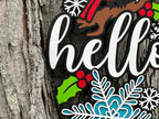 Hello Winter Door Sign with Cardinal