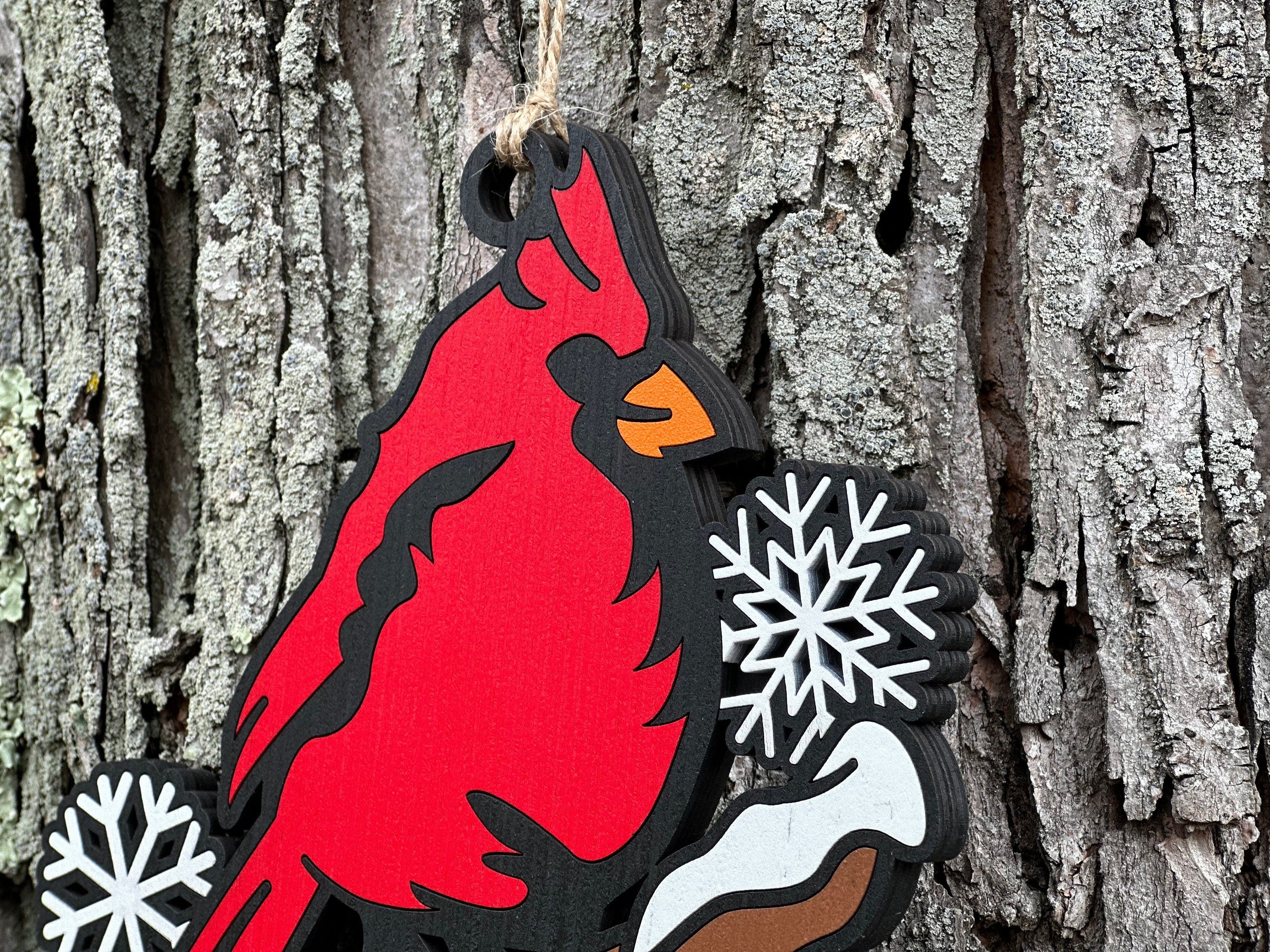 Hello Winter Door Sign with Cardinal