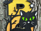 Black Cat Halloween Door Sign