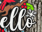 Hello Winter Door Sign with Cardinal
