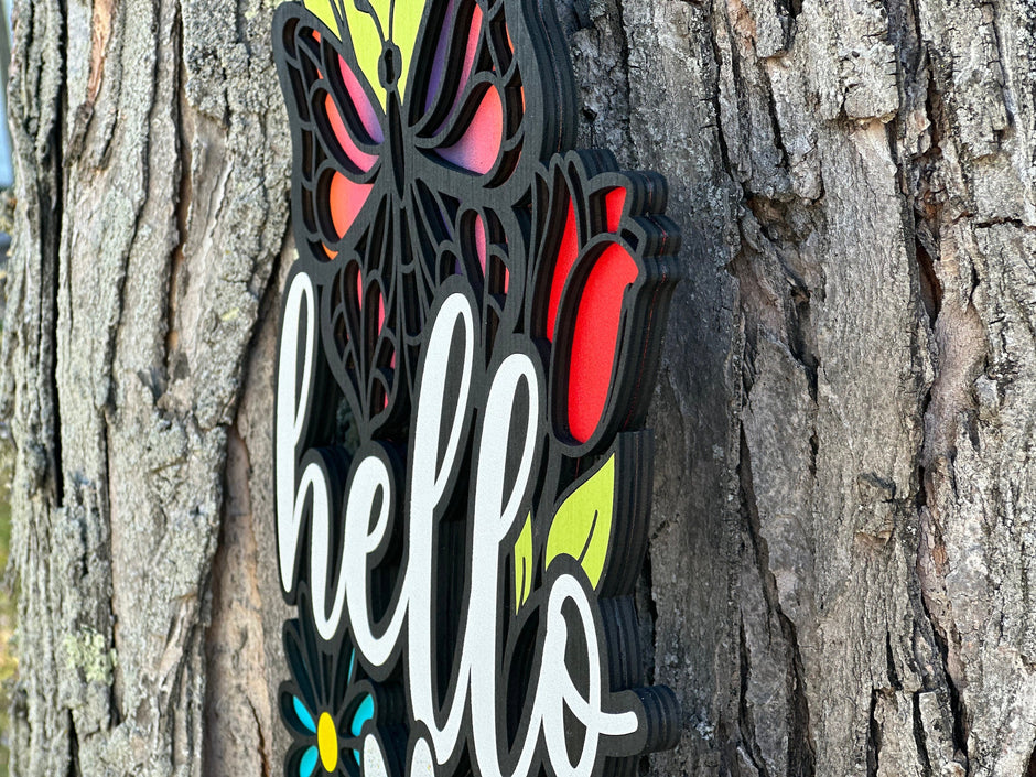 Hello Spring Door Sign