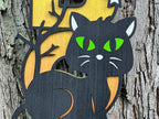 Black Cat Halloween Door Sign