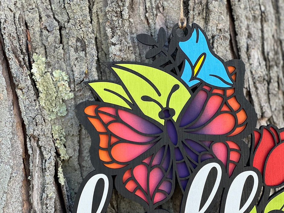 Hello Spring Door Sign