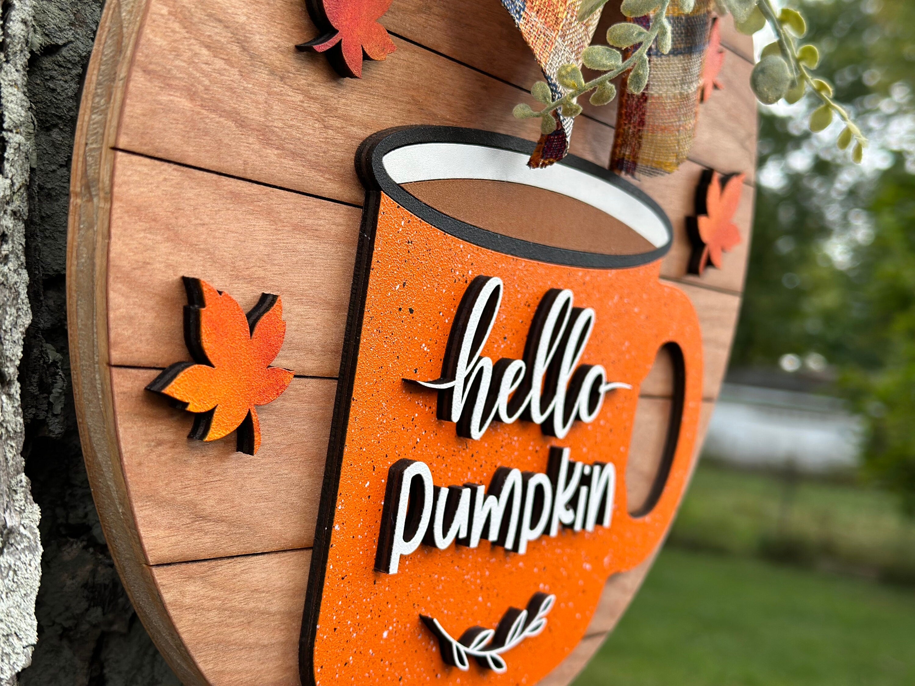 Hello Pumpkin Fall Door Sign