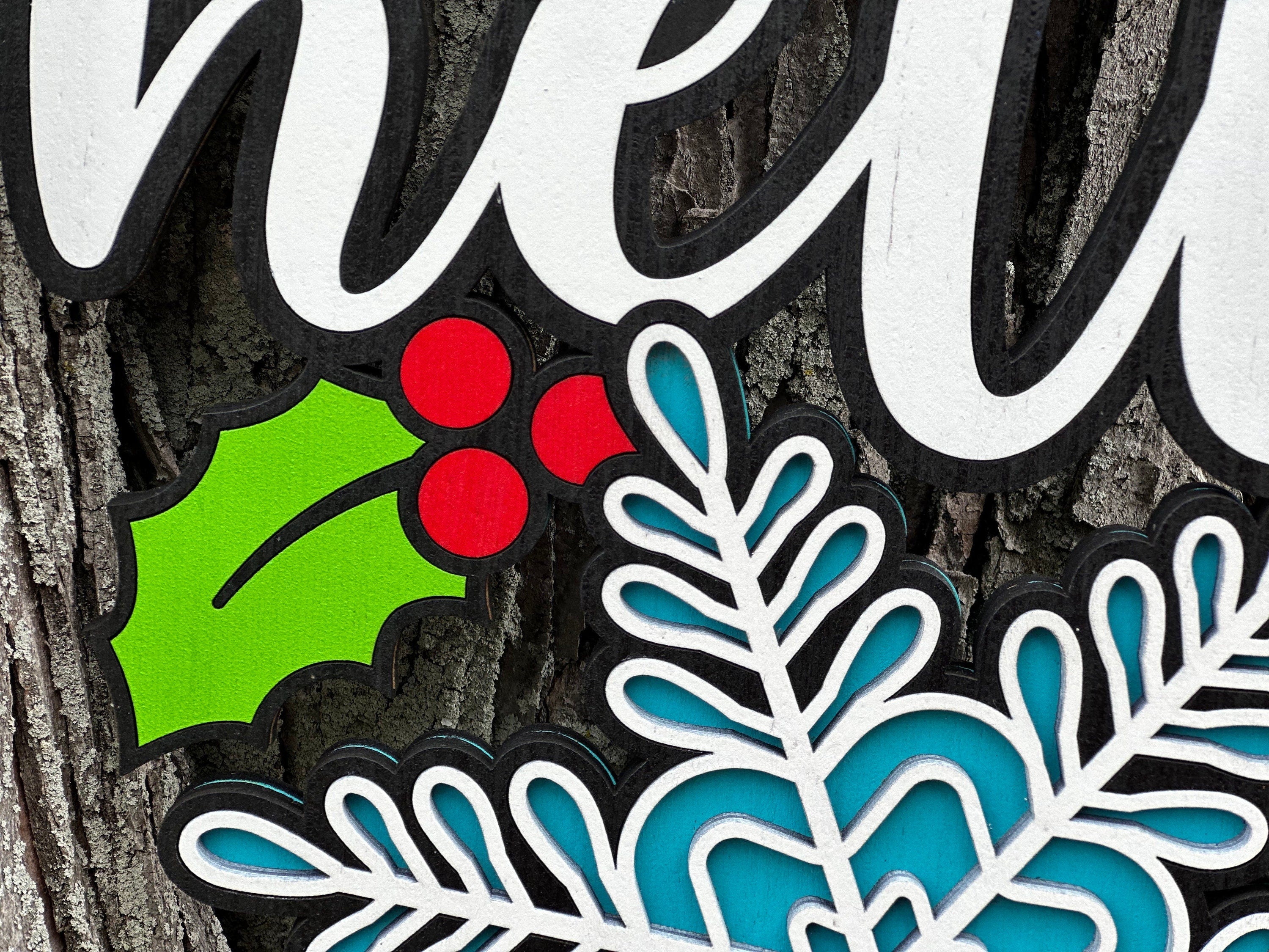 Hello Winter Door Sign with Cardinal