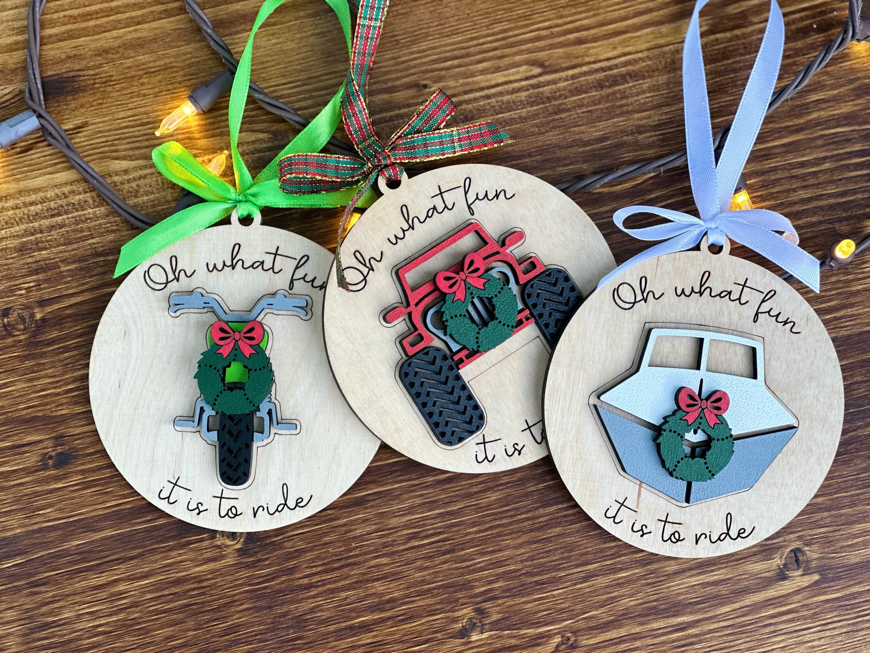 Fun To Ride Christmas Vehicle Ornament