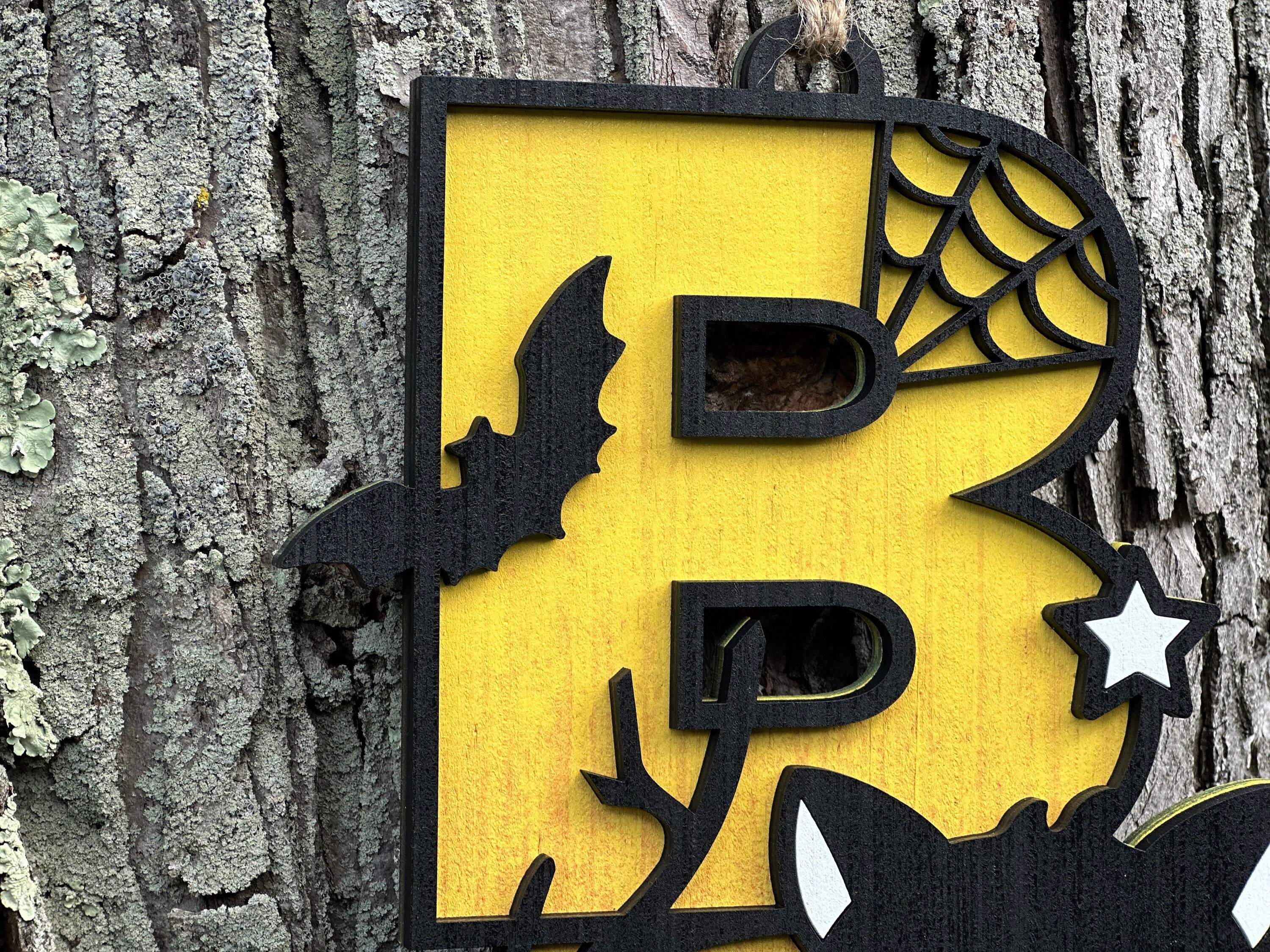 Black Cat Halloween Door Sign