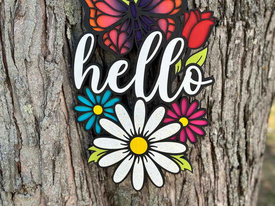 Hello Spring Door Sign