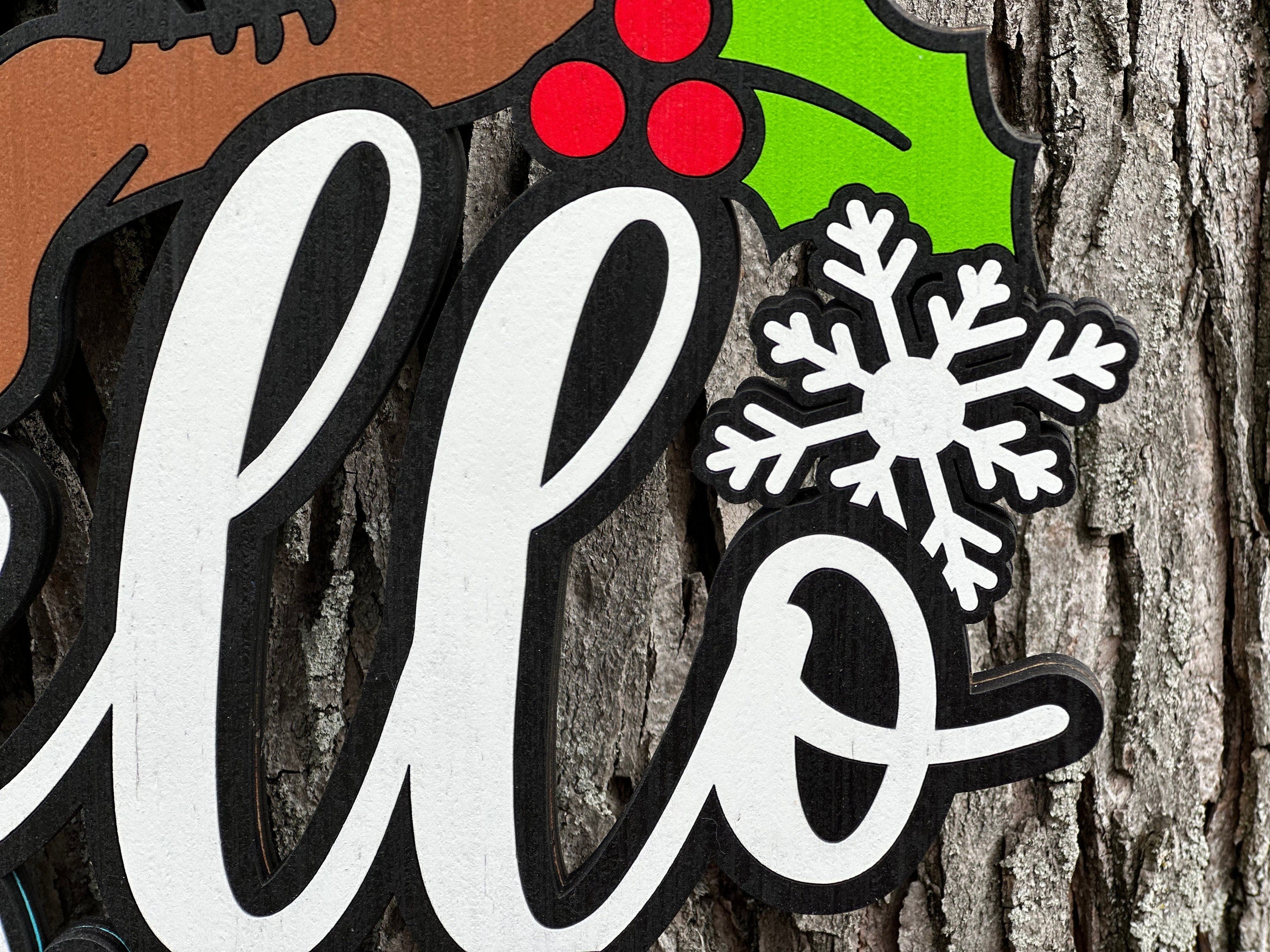 Hello Winter Door Sign with Cardinal